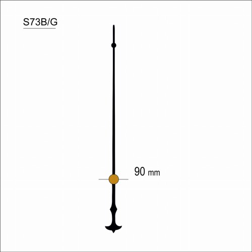 Ozdobny sekundnik zegarowy czarny