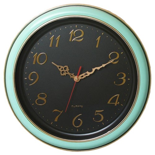 Zegar w kolorze pistacja/czarny