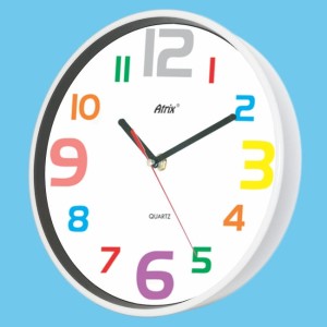 Zegar ścienny biały cyferki #3