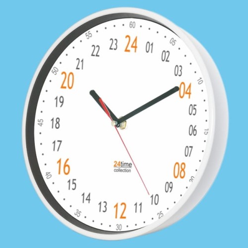 zegar biały 24-godzinny
