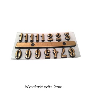 Komplet plastikowych cyfr arabskich 9mm