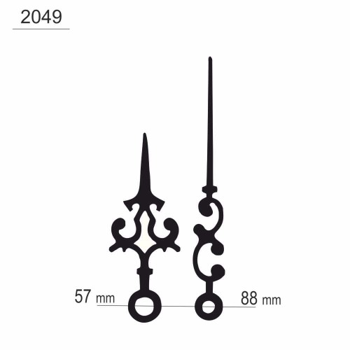 komplet ażurowych wskazówek zegarowych