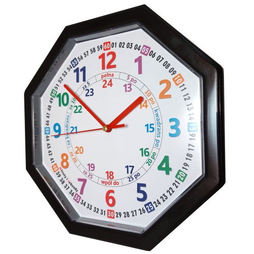 zegar do nauki czasu ośmiokąt