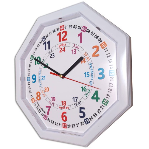 zegar do nauki czasu ośmiokąt