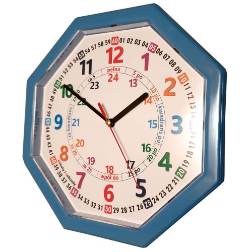 zegar do nauki czasu ośmiokąt