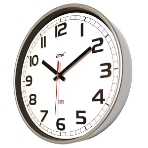 Zegar plastikowy Super Cichy 30cm/srebrny