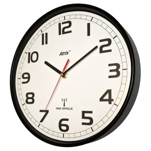Zegar czarny sterowany radiowo #7