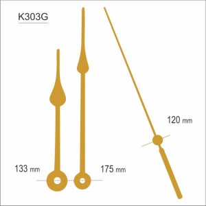 Komplet wskazówek zegarowych złote /K3033G