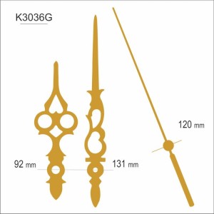 Komplet wskazówek zegarowych złote /K3036G 