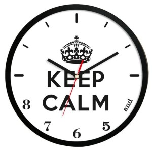 Zegar ścienny solid keep calm /czarny