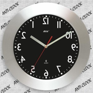 Anty-zegar ścienny aluminiowy #W2L/ 30cm