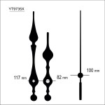 Komplet wskazówek zegarowych czarne /9735X