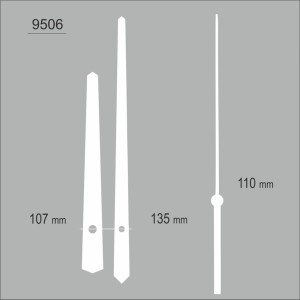 Komplet wskazówek zegarowych białe /9506W