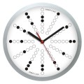 Zegar ścienny binarny ze srebrną ramką