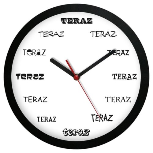 Zegar "teraz" czarna ramka