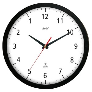 Zegar chodzący do tyłu solid czarny/ 30cm