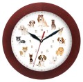 Zegar drewniany zwierzęta mahoń