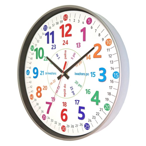 Duży plastikowy zegar edukacyjny