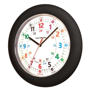 Zegar edukacyjny do nauki czasu 27cm/ czarny