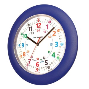 Zegar edukacyjny do nauki czasu 27cm/ niebieski