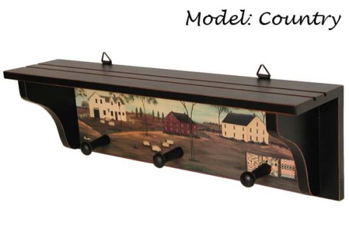 Drewniany wieszak ozdobny Country