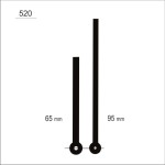 Wskazówki zegarowe ścięte pałki /W66