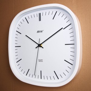 Zegar kwadratowy biały super cichy #2  /30cm
