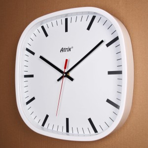 Zegar kwadratowy biały super cichy #3 /30cm