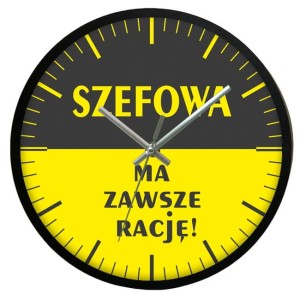 Zegar ścienny solid racja szefowej