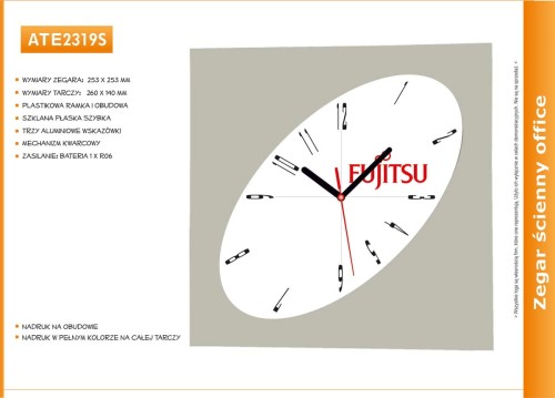 zegar reklamowy kwadrat z elipsą