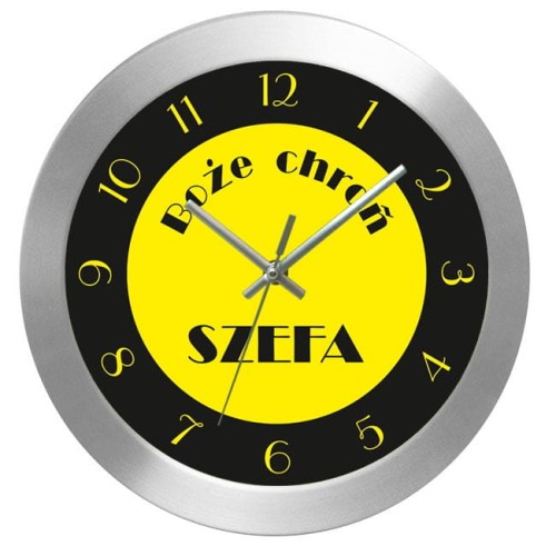 aluminiowy zegar dla szefa