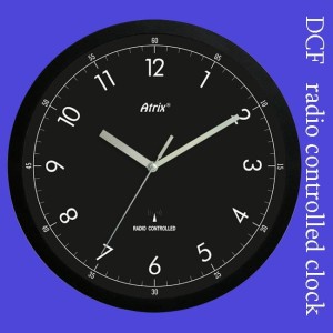 Zegar czarny sterowany radiowo #2