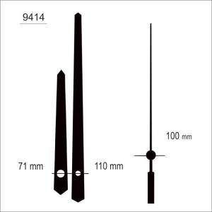 Komplet wskazówek zegarowych czarne /YT9414