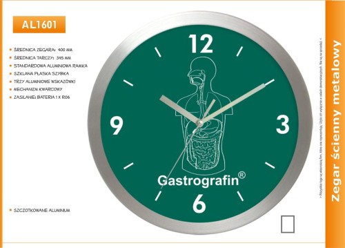 duży aluminiowy zegar reklamowy