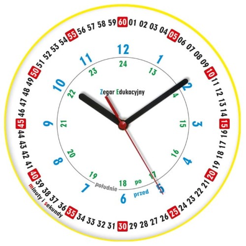zegar edukacyjny żółty