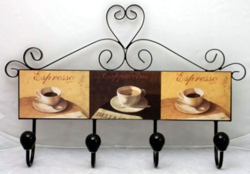 metalowy wieszak z obrazkami MDF