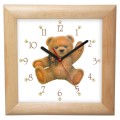 Zegar drewniany miś jesion
