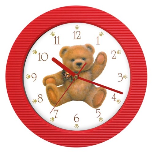 zegar ścienny miś czerwony