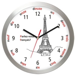 Aluminiowy zegar ścienny Wieża Eiffla