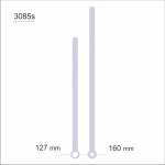 Wskazówki zegarowe długie srebrne pałki /W52