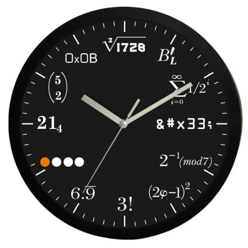 Zegar matematyczny czarny
