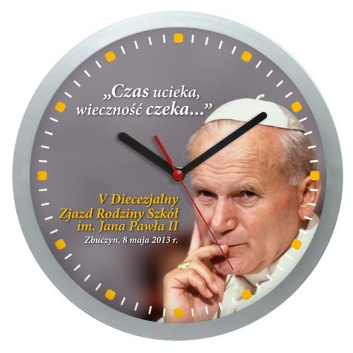 autorski zegar na zamówienie srebrny