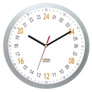 Zegar plastikowy 24-godzinny srebrny #2
