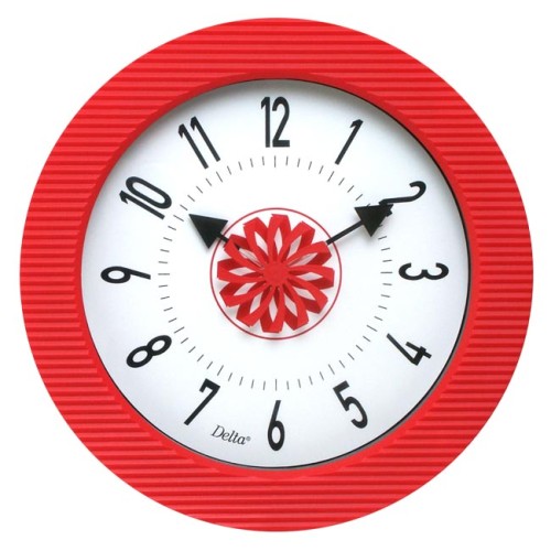 zegar z ruchomym dyskiem czerwony