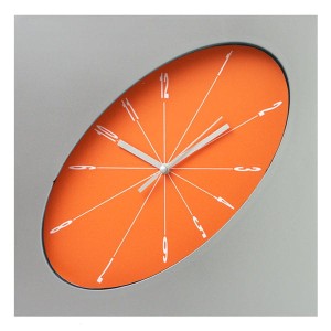 Zegar ścienny elipsa srebrny #2