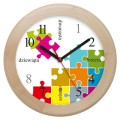 zegar drewniany puzzle jesion