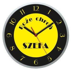 Zegar ścienny solid Boże chroń Szefa