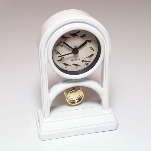 mini zegar z wahadełkiem/biały