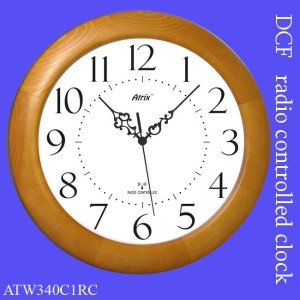 Duży zegar drewniany sterowany radiowo #1