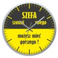 Zegar ze srebrną ramką szanuj szefa